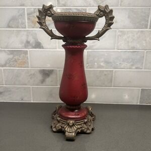Ornate Decorative Burgundy Candle Base